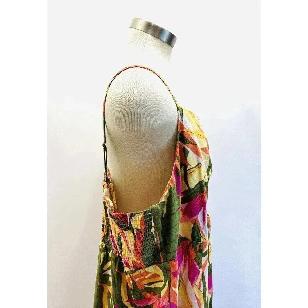 NWT REWIND Women Sleeveless Pullover V-Neck Smocked Back Keyhole Dress Size 2X - Picture 6 of 13
